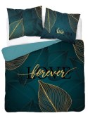 Pościel bawełniana 220x200 Love liście turkusowa złota 4331 A Home 130 Pościel bawełniana 220x200 Love liście turkusowa złota 4331 A Home 130