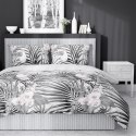 Pościel satynowa 140x200 szara liście 4401 B z jedną poszewką Home Satin 122 Pościel satynowa 140x200 szara liście 4401 B z jedną poszewką Home Satin 122