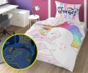 Pościel świecąca w ciemności 160x200 Jednorożec biała różowa 4537 A Fluo 10 Pościel świecąca w ciemności 160x200 Jednorożec biała różowa 4537 A Fluo 10