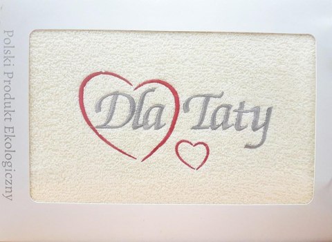Prezent dla Taty ręcznik 70x140 Dla Taty kremowy serduszka w pudełku na Dzień Taty Prezent dla Taty ręcznik 70x140 Dla Taty kremowy serduszka w pudełku na Dzień Taty