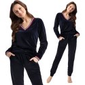 Dres damski długi 311 welurowy XL granatowy jednobarwny Luna Dres damski długi 311 welurowy XL granatowy jednobarwny Luna