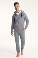 Dres męski 890 szary melanż 3XL bawełniany rozpinany z kapturem