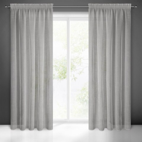 Firana 140x300 Kim srebrna gotowa na taśmie z lekkiej przewiewnej tkaniny Eurofirany Firana 140x300 Kim srebrna gotowa na taśmie z lekkiej przewiewnej tkaniny Eurofirany