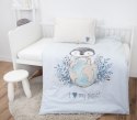 Pościel bawełniana 100x135 Pingwin kremowa błękitna dziecięca do łóżeczka H23 Pościel bawełniana 100x135 Pingwin kremowa błękitna dziecięca do łóżeczka H23