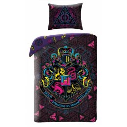 Pościel bawełniana 140x200 Harry Potter fioletowa HP-8083BL poszewka 70x90 Halantex