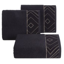 Ręcznik 50x90 Victoria 9 czarny złoty geometria 500g/2 frotte Limited Collection Eurofirany