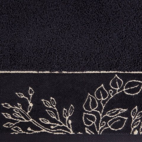 Ręcznik 70x140 Victoria 7 czarny złoty liście 500g/2 frotte Limited Collection Eurofirany Ręcznik 70x140 Victoria 7 czarny złoty liście 500g/2 frotte Limited Collection Eurofirany