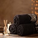 Ręcznik 70x140 Victoria 8 czarny złoty liście 500g/2 frotte Limited Collection Eurofirany Ręcznik 70x140 Victoria 8 czarny złoty liście 500g/2 frotte Limited Collection Eurofirany