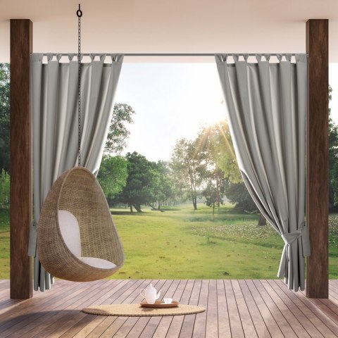 Zasłona gotowa 155x200 Garden srebrna do ogrodu wodoodporna mocowana na szelki/rzep Eurofirany Zasłona gotowa 155x200 Garden srebrna do ogrodu wodoodporna mocowana na szelki/rzep Eurofirany
