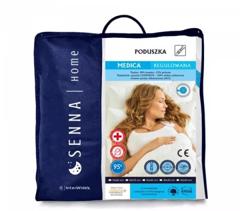 Poduszka antyalergiczna 40x40 Medica z zamkiem biała 250g Inter Widex Poduszka antyalergiczna 40x40 Medica z zamkiem biała 250g Inter Widex