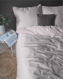 Pościel adamaszkowa 220x200 pudrowa różowa jednobarwna paski 1 cm Pure Pościel adamaszkowa 220x200 pudrowa różowa jednobarwna paski 1 cm Pure