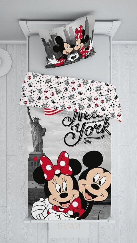 Pościel bawełniana 140x200 Myszka Mini i Miki New York Love poszewka 60x80 JF 02 Pościel bawełniana 140x200 Myszka Mini i Miki New York Love poszewka 60x80 JF 02