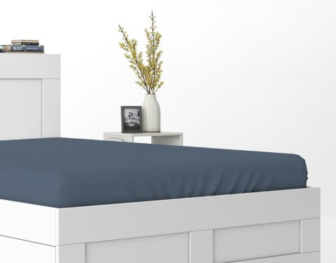 Prześcieradło satynowe z gumką 160x200 denim granatowe jednobarwne Pure Prześcieradło satynowe z gumką 160x200 denim granatowe jednobarwne Pure