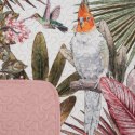 Narzuta dekoracyjna 170x210 Parrot zielona różowa liście papugi welurowa D91 Narzuta dekoracyjna 170x210 Parrot zielona różowa liście papugi welurowa D91