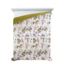 Narzuta dekoracyjna 220x240 Rosa róże biała kolorowa welurowa D91