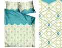 Pościel bawełniana 160x200 Cesare biała turkusowa geometria Premium Bielbaw 1 Pościel bawełniana 160x200 Cesare biała turkusowa geometria Premium Bielbaw 1