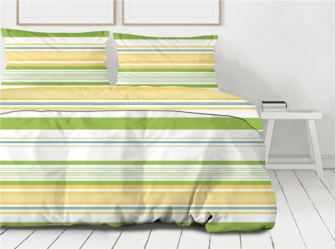 Pościel bawełniana 220x200 Action zielona żółta pasy Premium Bielbaw 1 Pościel bawełniana 220x200 Action zielona żółta pasy Premium Bielbaw 1