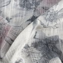 Zasłona 140x250 Frida srebrna różowa kwiaty gotowa na przelotkach Eurofirany