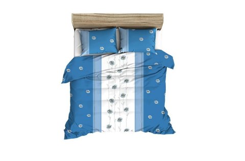 Pościel z kory 200x220 wzór 125/4 Margaretka stojąca niebieska na guziki 100% bawełna gruba Pościel z kory 200x220 wzór 125/4 Margaretka stojąca niebieska na guziki 100% bawełna gruba