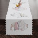 Bieżnik świąteczny wodoodporny 38x160 Gnom różowy szary PBN009/KSP/C02/038160/1