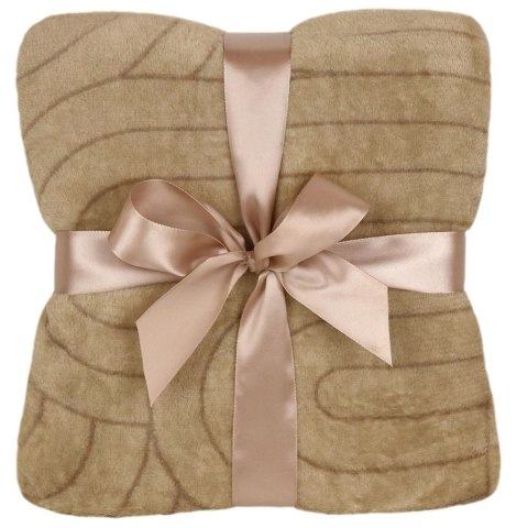 Koc narzuta z mikrofibry 130x170 beżowy geometria Retro Wave Lato 23 Koc narzuta z mikrofibry 130x170 beżowy geometria Retro Wave Lato 23