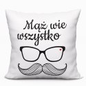 MĄŻ WIE WSZYSTKO Poszewka dekoracyjna VELVET, 40x40cm, kolor 001 biały PWA023/POP/001/040040/1
