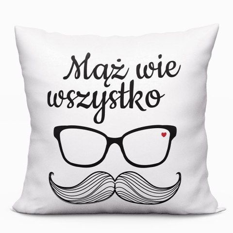 MĄŻ WIE WSZYSTKO Poszewka dekoracyjna VELVET, 40x40cm, kolor 001 biały PWA023/POP/001/040040/1