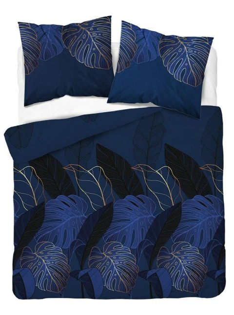 Pościel satynowa 180x200 4456 B granatowa złota liście Home Satin 126 Pościel satynowa 180x200 4456 B granatowa złota liście Home Satin 126