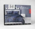 Pościel satynowa 180x200 4456 B granatowa złota liście Home Satin 126 Pościel satynowa 180x200 4456 B granatowa złota liście Home Satin 126