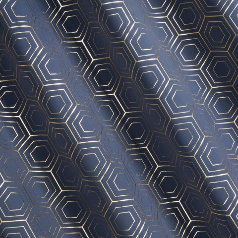Zasłona 135x250 Kaja granatowa złota geometryczna gotowa na przelotkach Eurofirany E11 Zasłona 135x250 Kaja granatowa złota geometryczna gotowa na przelotkach Eurofirany E11