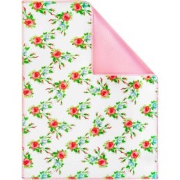 Mata do suszenia naczyń 38x51 Angielskie róże biała różowa