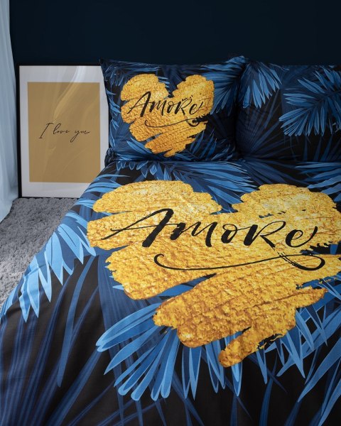Pościel bawełniana 220x200 granatowa amore w liście 4414 A Holland 35 Pościel bawełniana 220x200 granatowa amore w liście 4414 A Holland 35