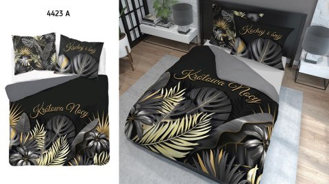 Pościel bawełniana 220x200 królowa mocy grafitowa czarna liście 4423 A Holland 35 Pościel bawełniana 220x200 królowa mocy grafitowa czarna liście 4423 A Holland 35