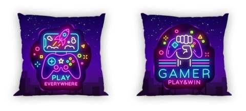 Poszewka bawełniana 40x40 Neon fioletowa młodzieżowa dwustronna Faro Poszewka bawełniana 40x40 Neon fioletowa młodzieżowa dwustronna Faro