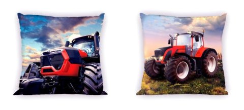 Poszewka bawełniana 40x40 Traktor czerwony niebieska czerwona dwustronna Faro Poszewka bawełniana 40x40 Traktor czerwony niebieska czerwona dwustronna Faro