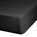 Prześcieradło satynowe z gumką 100x200 Nova czarne na wysoki materac 25 cm Eurofirany Prześcieradło satynowe z gumką 100x200 Nova czarne na wysoki materac 25 cm Eurofirany