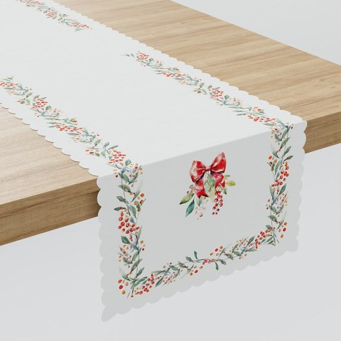 Bieżnik świąteczny wodoodporny 38x160 Nina biały jarzębina P00164/KSP/C01/038160/1 Bieżnik świąteczny wodoodporny 38x160 Nina biały jarzębina P00164/KSP/C01/038160/1