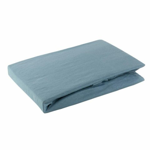 Prześcieradło jersey z gumką 90x200 niebieskie na wysoki materac 25 cm 125 g/m2 Prześcieradło jersey z gumką 90x200 niebieskie na wysoki materac 25 cm 125 g/m2