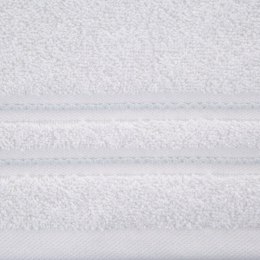 Ręcznik Emina 50x90 biały zdobiony stebnowaną bordiurą 500 g/m2 Eurofirany
