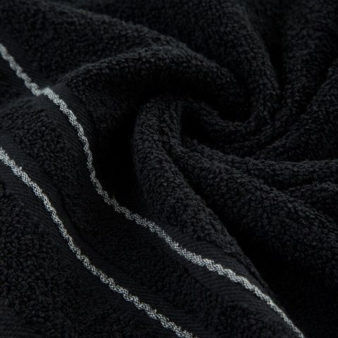 Ręcznik Emina 50x90 czarny zdobiony stebnowaną bordiurą 500 g/m2 Eurofirany Ręcznik Emina 50x90 czarny zdobiony stebnowaną bordiurą 500 g/m2 Eurofirany