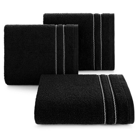 Ręcznik Emina 50x90 czarny zdobiony stebnowaną bordiurą 500 g/m2 Eurofirany Ręcznik Emina 50x90 czarny zdobiony stebnowaną bordiurą 500 g/m2 Eurofirany