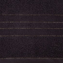 Ręcznik Gala 50x90 czarny zdobiony błyszczącą nicią 500 g/m2 Eurofirany