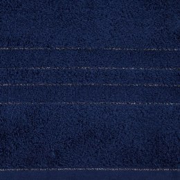 Ręcznik Gala 50x90 granatowy zdobiony błyszczącą nicią 500 g/m2 Eurofirany