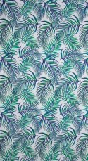 Zasłona 140x250 Palms liście turkusowa zielona gotowa na przelotkach Zasłona 140x250 Palms liście turkusowa zielona gotowa na przelotkach