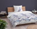 Pościel bawełniana 140x200 biała niebieska wrzosowa kwiaty z jedną poszewką 4463 B bawełna 40 Pościel bawełniana 140x200 biała niebieska wrzosowa kwiaty z jedną poszewką 4463 B bawełna 40