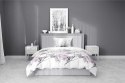 Pościel bawełniana 140x200 biała szara różowa kwiaty z jedną poszewką 4463 A bawełna 40 Pościel bawełniana 140x200 biała szara różowa kwiaty z jedną poszewką 4463 A bawełna 40