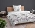 Pościel bawełniana 140x200 biała szara różowa kwiaty z jedną poszewką 4463 A bawełna 40 Pościel bawełniana 140x200 biała szara różowa kwiaty z jedną poszewką 4463 A bawełna 40