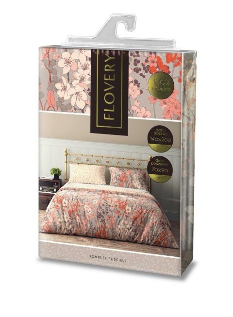 Pościel bawełniana 160x200 Flovery 003 kwiaty beżowa morelowa 23 Faro Pościel bawełniana 160x200 Flovery 003 kwiaty beżowa morelowa 23 Faro