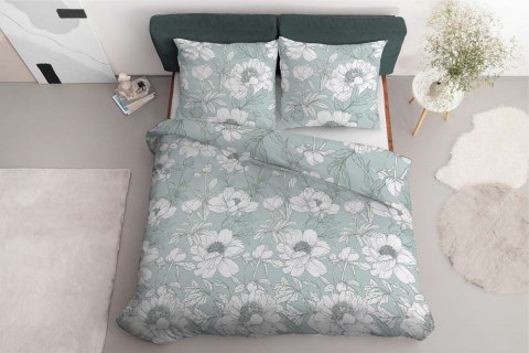Pościel bawełniana 180x200 miętowa kwiaty 4461 B bawełna 40 Pościel bawełniana 180x200 miętowa kwiaty 4461 B bawełna 40