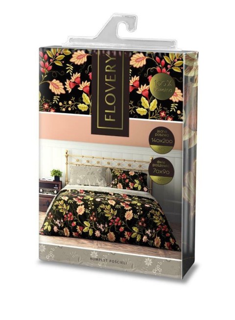 Pościel bawełniana 220x200 Flovery 004 kwiaty czarna beżowa kolorowa 23 Faro Pościel bawełniana 220x200 Flovery 004 kwiaty czarna beżowa kolorowa 23 Faro